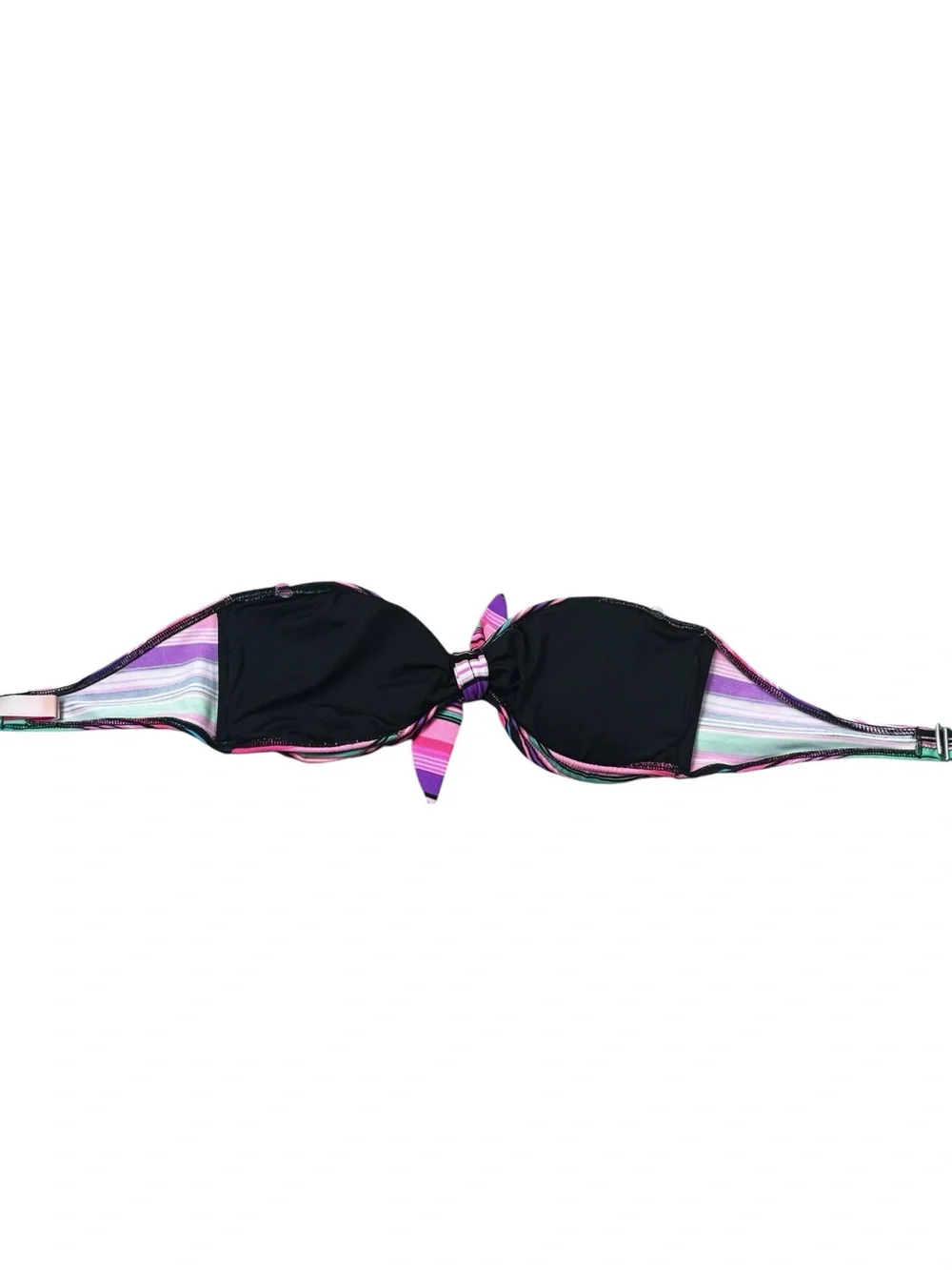 Victoria's Secret Multicolor Pink Purple Striped Bikini Set Top Small Bottom XS - Picture 4 of 10